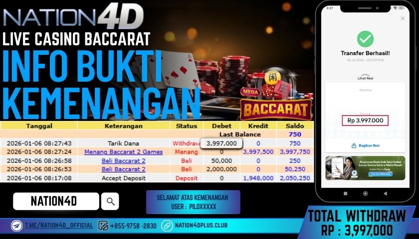 NATION4D -LIVE CASINO BACCARAT RP.3,997,000 ! LUNAS