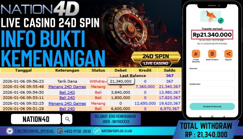 NATION4D-LIVE CASINO 24D SPIN RP.21,340,000 LUNAS!