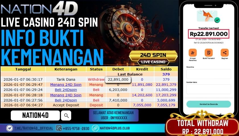 NATION4D-LIVE CASINO 24D SPIN RP.22,891,000 LUNAS!