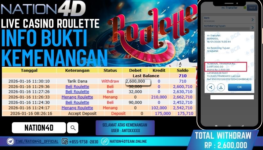 NATION4D-LIVE-CASINO-ROULETTE-RP. 2,600,000 LUNAS