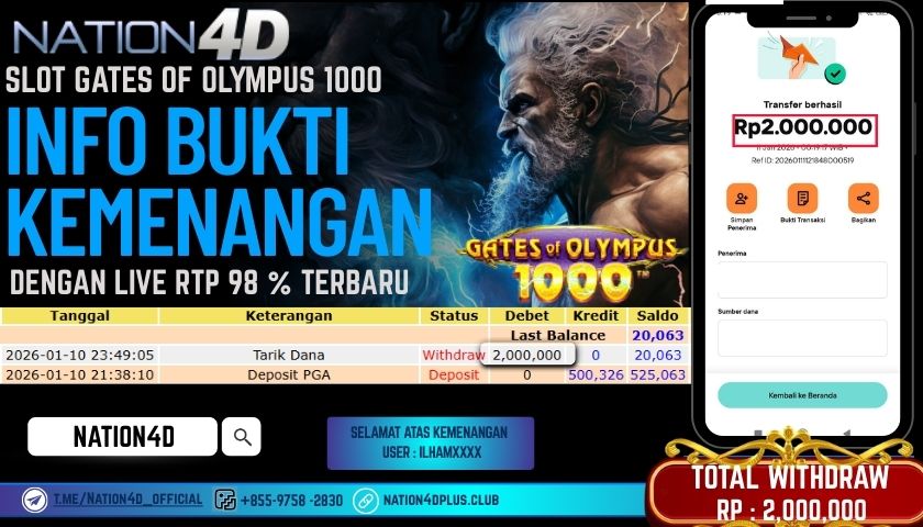 NATION4D -SLOT GATES OF OLYMPUS 1000 RP.2,000,000 LUNAS!