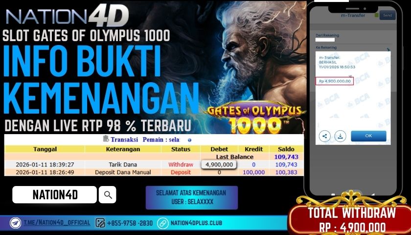 NATION4D -SLOT GATES OF OLYMPUS 1000 RP.4,900,000 LUNAS!