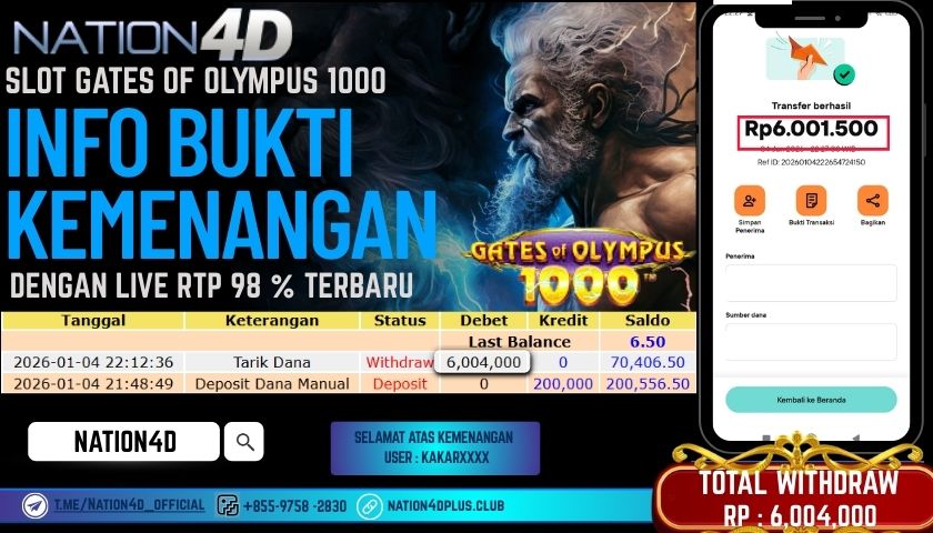 NATION4D -SLOT GATES OF OLYMPUS 1000 RP.6,004,000 LUNAS!