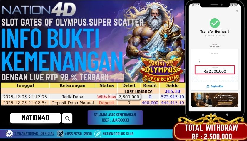 NATION4D -SLOT GATES OF OLYMPUS SUPER SCATTER RP.2.500.000 LUNAS!