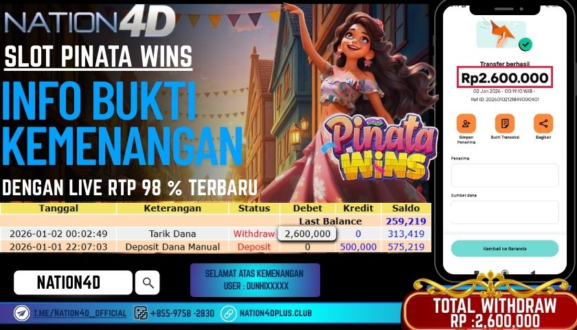 NATION4D-SLOT PINATA WINS 2 RP.2,600,000 – LUNAS