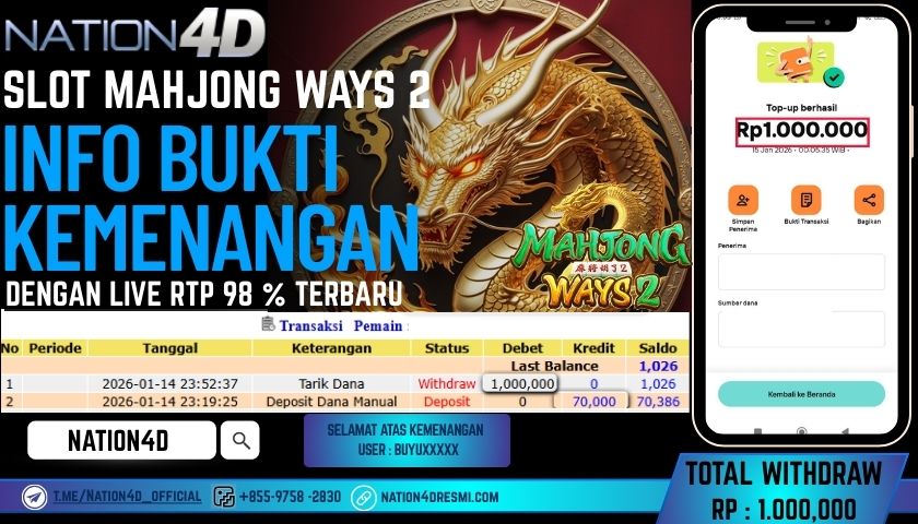 SLOT MAHJONG WAYS 2 RP.1,000,000– LUNAS