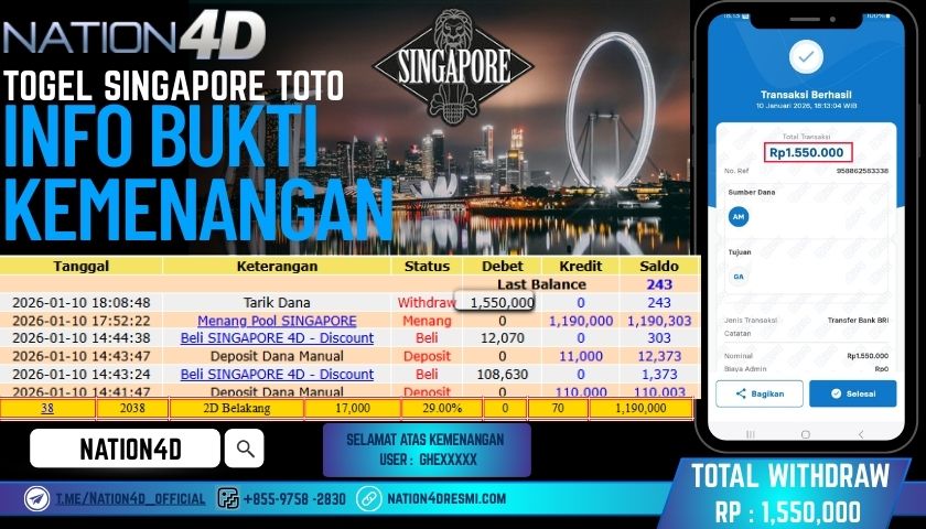 NATION4D -TOGEL SINGAPORE POOLS RP.1,550,000LUNAS!